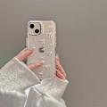 Miniatyrbillede 5 af 5: Etui til iPhone 15, Bling Glitter 3D Sløjfe Telefon Etui Sødt Glitrende Krystalklart Sløjfe Æstetisk Design Etui Slankt Blødt Holdbart TPU Transparent Beskyttelse