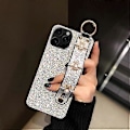 Miniatyrbilde 1 av 5: Kompatibel med iPhone 16 Pro Max Bling Stativ Holder Deksel Luksus Håndstropp Glitter Diamant Bie Håndleddsbrakett for Kvinner Jenter Støtsikker Beskyttelse