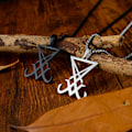 Miniatyrbillede 2 af 3: Rustfrit Stål Gotisk Hexe Signet Lucifer Badge Satanisk Kirke sliver