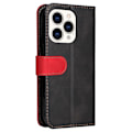 Miniatyrbillede 3 af 4: Læder telefoncover med syninger i farver til iPhone 14 Pro Max