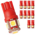 10 kpl - T10 W5W Punaiset Diodipolttimot - Auton LED-valo Punainen