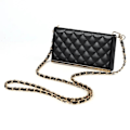 Miniatyrbilde 3 av 6: iPhone 14 Luksuriøst Crossbody Telefondeksel - Reversibel Lommebok med Avtakbar Stropp Speil Sort