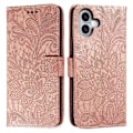 Pikkukuva 1 / 5: iPhone 16 -kotelo pitsikukilla PU-nahkainen lompakkokotelo