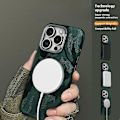 Miniatyrbild 2 av 5: Magnetiskt skal för iPhone 16 Pro Max, kamouflagemönster, stöttåligt PC+PU-telefonskal