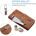 Miniatyrbillede 3 af 5: Wallet Case til Iphone Se 2022 5g/iphone 7/iphone 8/iphone Se 2020, 9 Kort Holder Slots Lynlås Lomme Håndtaske Etui Pu Læder Etui - Brun