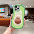 Miniatyrbild 3 av 5: 3D Avokado Mobilskal för iPhone 14 Pro, Sött Tecknat Flickor Dam Kawaii Björn Avokado Form Mjukt Silikon Mobilskal för iPhone 14 Pro 6.1 Tum 2022