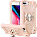 Pikkukuva 1 / 5: iPhone 8 Plus -kotelo, iPhone 7 Plus -kotelo tytöille ja naisille, jossa on rengasteline, silikoninen suojakotelo PC-puskurilla, kestävä 3-in-1-kotelo iPhonelle