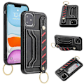 Miniatyrbillede 1 af 4: Læder telefoncover med håndledsrem og pung til iPhone 11