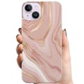 Kompatibelt mobilskal för Apple iPhone 15 Marmor Guld