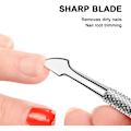 Miniatyrbild 5 av 6: Dubbelsidig nagelbands-pusher i rostfritt stål, nagelbands-cutter