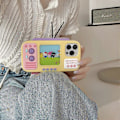 Miniatyrbild 2 av 5: 3D Tecknat Mobilskal för iPhone 14, Roligt Retro TV-format Mjukt Skyddsskal för Tjejer Kvinnor (Gul, iPhone 14)