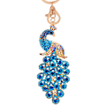 Miniatyrbillede 1 af 5: 1 stk. Påfugl Nøglering Taske Charm Kompatibel Fjer Nøglering blue