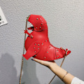 Miniatyrbillede 1 af 5: Dinosaurformet Crossbody Skuldertaske Dame Pu Læder red