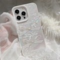 Pikkukuva 2 / 4: iPhone 14 Pro TPU -kotelo simpukankuviolla ja helmikoristeella, suojaava puhelinkuori