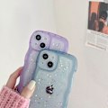 Pikkukuva 3 / 4: 1kpl iPhone 14 -puhelimen kuori 6,1\" Kihara aaltoileva reunamuotoilu Läpinäkyvä Bling Glitter Tähti Kiiltävä Kuori Söpö Kirkas Läpinäkyvä Täysi Suoja Pehmeä Iskunkestävä
