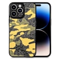Miniatyrbild 1 av 4: Kamouflage Läder Baksida Skal för iPhone 14 Pro