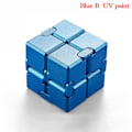 Miniatyrbillede 1 af 5: Decompression Legetøj Premium Metal inity Cube Bærbar Sort Blå B Blue B
