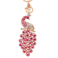 Miniatyrbillede 1 af 5: 1 stk. Påfugl Nøglering Taske Charm Kompatibel Fjer Nøglering pink