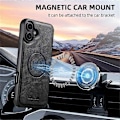 Pikkukuva 4 / 5: iPhone 16 Plus -puhelimen magneettikotelo korttitaskulla, lehmännahkakuvioinen nahkainen takakuori