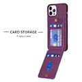Miniatyrbillede 3 af 5: Mat Telefoncover med Stativ og Kortholder i PU Læder + TPU til iPhone 15 Pro Max