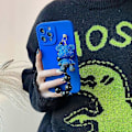 Miniatyrbillede 1 af 5: Passer til iPhone 15/16 mobiltelefon cover gradient bjørn frostet fuld blød case iPhone15 plus blå