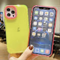 Miniatyrbild 2 av 5: Färgglad Kontrast Linsram Transparent TPU Mobilskal för iPhone 15