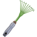 Miniatyrbillede 3 af 3: Metal Have Rake med Ni Tænder Græs Rake Blade og Blomster Jern Rake Rake Landbrugsredskaber Jordbearbejdning Feje Haveaffald