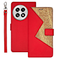 Miniatyrbillede 1 af 5: For OnePlus 13 Etui Kortpladser Splejsning Farve Læder Telefon Cover - Rød