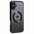 Miniatyrbillede 1 af 5: Gradient Sparkle TPU-telefoncover til iPhone 16 Plus, kompatibelt med MagSafe - Sort