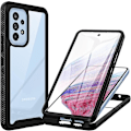 Miniatyrbild 1 av 5: Samsung A53 5G Skal, Svart Stötsäkert Skydd med Skärmskydd, 360 Skyddat Mobilskal Dubbelsidigt Robust Transparent Helskalskydd för Samsun