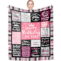 Miniatyrbillede 1 af 7: Pink Flanell Fleece Tæppe/Skødetæppe, 150 cm x 130 cm, Unikke Syninger og Design, Fødselsdagsgaver til Kvinder