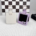 Miniatyrbild 2 av 5: För Samsung Galaxy Z Flip5 5G Litchi Läder Ring Stötsäkert Mobilskal