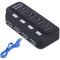 Miniatyrbillede 1 af 5: Splitter, højhastigheds 4-port USB 3.0 hub med kontaktindikator