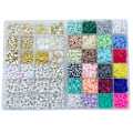 Miniatyrbillede 3 af 8: Lerbeads / Heishi Beads Bohemian Kit - KREA DIY Smykkekit med Diverse Beads - 6000 stk