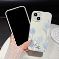 Miniatyrbillede 5 af 5: Kunstnerisk Blå Tulipan Blomst Blødt Designet iPhone Cover