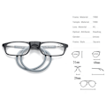 Pikkukuva 3 / 11: Magneettiset lukulasit Senil-nauhalla UNISEX (+1.0-+3.5) Musta / Harmaa