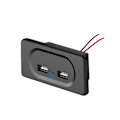 Miniatyrbilde 1 av 2: Billader med dobbel USB-port, for 12V-kontakt bilinstallasjon beige