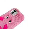 Miniatyrbillede 3 af 4: Fluffy telefoncover med lange ben og udtryksfulde øjne til iPhone 16 - Sort