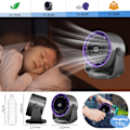 Miniatyrbillede 4 af 6: Bordventilator, 4000mAh batteri, LED-display, 120° drejeligt hoved, egnet til kontor og hjem, soveværelse, køkken, lilla Purple