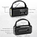 Miniatyrbild 5 av 5: Nödradio med vev, 10000mAh nödradio, solradio AM/FM väderradio, USB Type-C laddning, ficklampa och LED läslampa