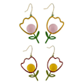 Miniatyrbilde 1 av 2: 2 stk. fasjonable øredobber med tulipanblomsterdesign