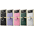 Miniatyrbillede 2 af 4: Diamantgitter Ring Telefoncover i almindeligt læder til Samsung Galaxy Z Flip4