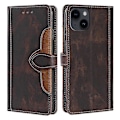 Miniatyrbillede 1 af 5: Skin-touch Shell Straw Hat telefoncover i PU-læder med stativ og pung til iPhone 15