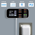 Miniatyrbillede 4 af 5: Multi USB-oplader med LCD-display, smartphone