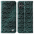 Miniatyrbillede 1 af 3: Ægte læder krokodille tekstur pung telefoncover til iPhone 16 Plus - Grøn