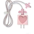 Miniatyrbilde 1 av 5: Kabelbeskytter for iPhone-lader, silikon laderbeskyttelsessett - Søtt kabeldeksel silikon ladeetui for 18W/20W iPhone-lader, rosa hjerte Bla