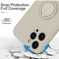 Miniatyrbillede 5 af 5: Hvid. Gælder for Apple 12 Pro Max 6.7'' Silikone Beskyttelsesetui med Ring 360 Roterende Holder til Apple - Magnetisk Bilholder