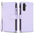 Miniatyrbild 1 av 5: För Samsung A34 5G Solid Färg Blixtlås Fodral Case Bf19 Stil Lila Lila Stil F Samsung Galaxy A34 5G