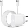 20W Hurtiglader iPhone, Hurtiglader for iPhone med 1M PD USB C-lader iPhone, iPhone-ladehode med [40]