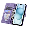 Miniatyrbillede 4 af 5: Sakura Kat Læder Etui til iPhone 15 Plus